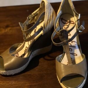 Sam Edelman tan and brown wedges